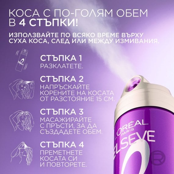 L'Oreal Paris Elseve Collagen Lifter Volume Spray Спрей за коса за повече обем