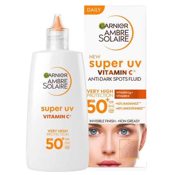Garnier Ambre Solaire Super UV Facial Fluid SPF 50+ Флуид за лице с витамин C