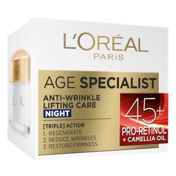 Крем за лице L'Oreal Paris Age Specialist Anti-Wrinkle 45+ Нощен крем