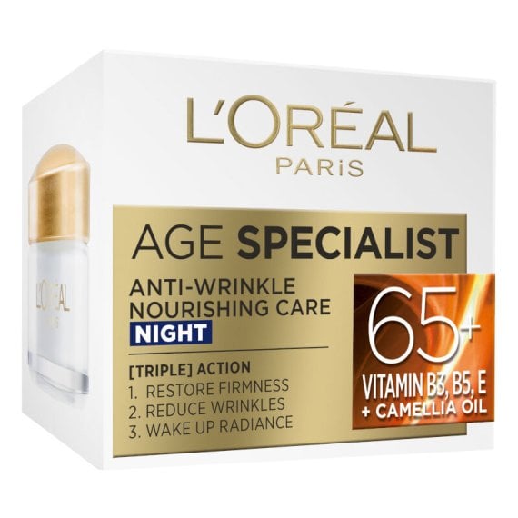 Крем за лице L'Oreal Paris Age Specialist Anti-Wrinkle 65+ Нощен