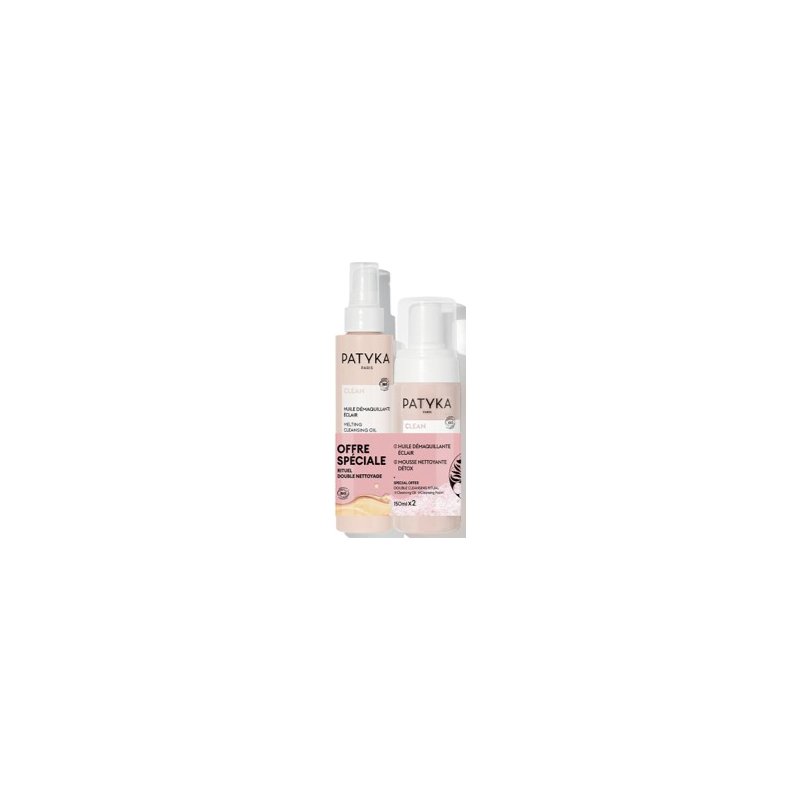 Patyka Clean Почистваща детокс пяна козметичен комплект, Размер 150 ml пяна + 150 ml олио