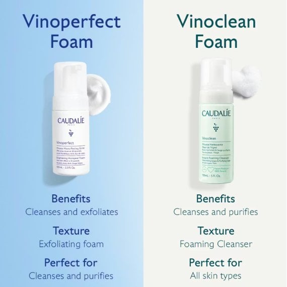 пяна за лице Caudalie Vinoperfect Озаряваща за микропилинг