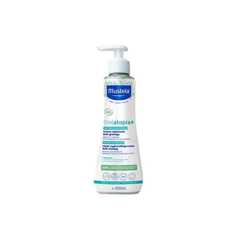 Mustela Stelatopia+ Липидовъзстановяващ крем за много суха до атопична кожа, Размер 300 ml