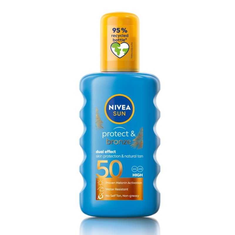 Nivea Sun Protect & Bronze Слънцезащитен спрей SPF 50+