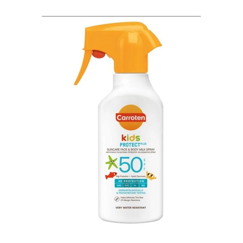 Carroten Kids Слънцезащитно спрей мляко за деца за лице и тяло SPF50