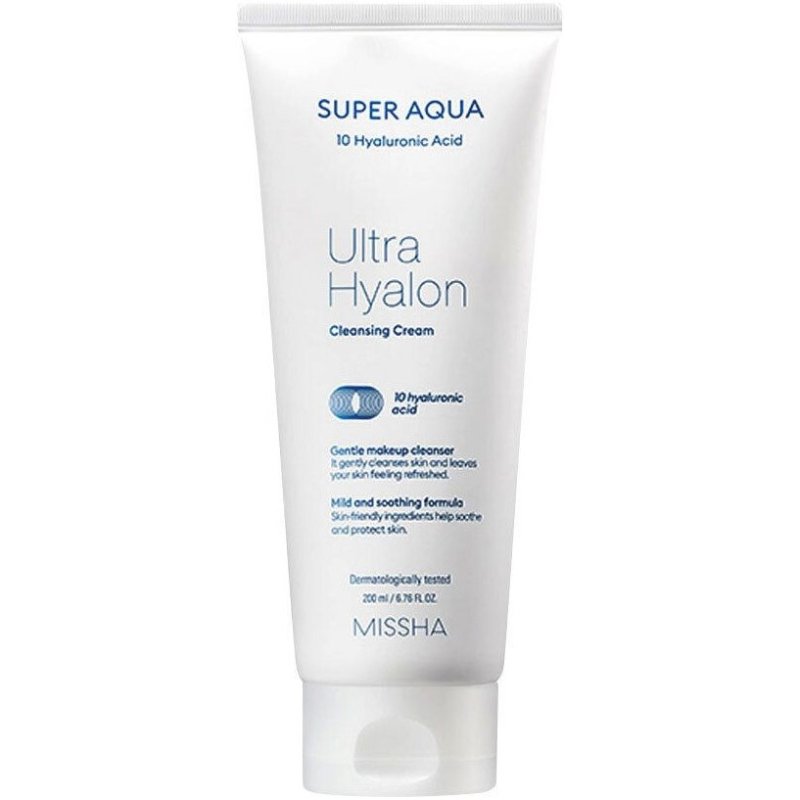 Missha Super Aqua 10x Hyaluronic Acid Ultra Hyalon Почистващ крем за лице