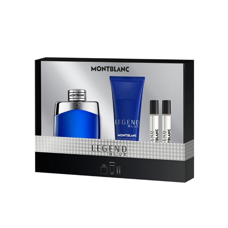 Mont Blanc Legend Blue Подаръчен комплект за мъже, Размер EDP 100 ml + душ гел 100 ml + EDP 2 X 7.5 ml