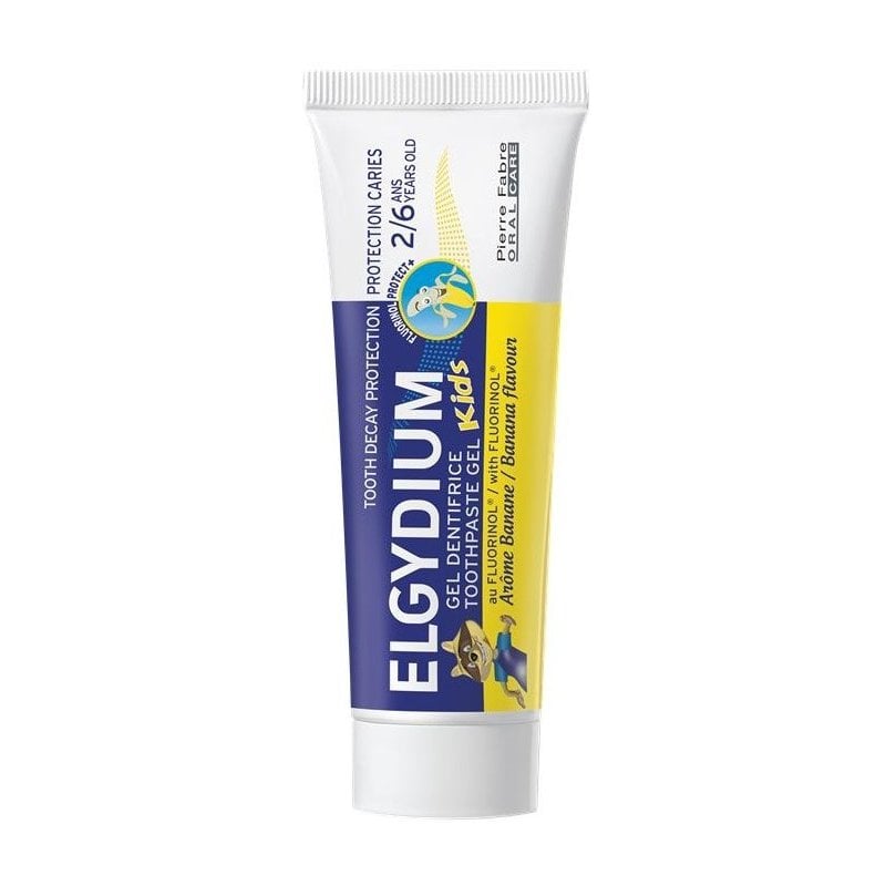 Elgydium Kids Гел Детска паста за зъби с Fluorinol банан 2 - 6 години - 50 мл