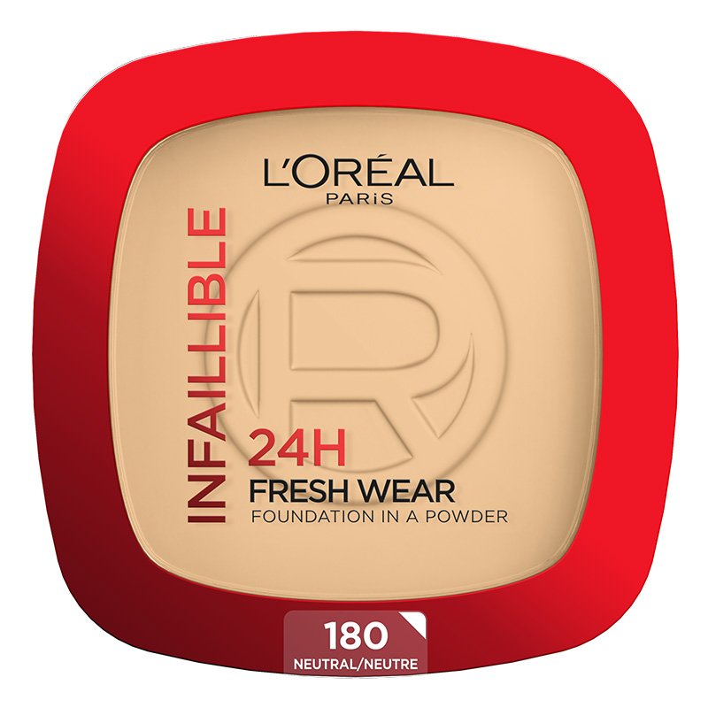 L'Oreal Paris Infaillible 24H Fresh Wear Дълготрайна компактна пудра с матов ефект, Размер 180 Rose Sand