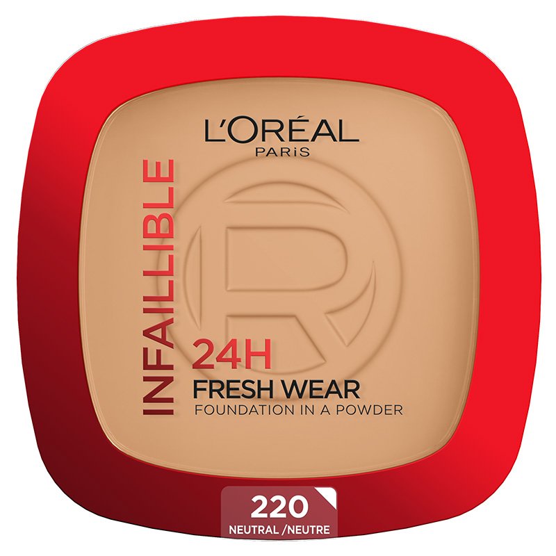L'Oreal Paris Infaillible 24H Fresh Wear Дълготрайна компактна пудра с матов ефект, Размер 220 Sand