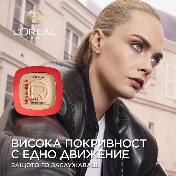L'Oreal Paris Infallible 24H Fresh Wear Дълготрайна компактна пудра с матов ефект