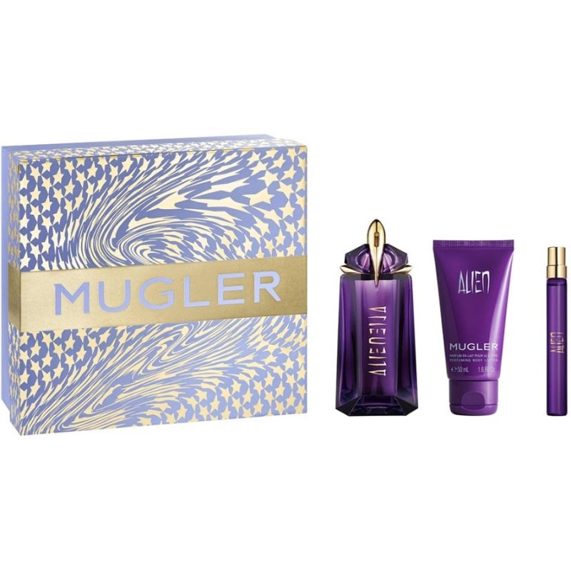 Mugler Alien Подаръчен комплект за жени, Размер EDP 90 ml + EDP 10 ml + 50 ml лосион за тяло