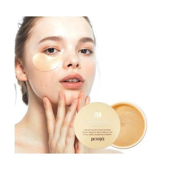 Petitfee Gold and Snail Eye Patches Хидрогелни пачове за очи със злато и охлювен секрет, 60 бр.