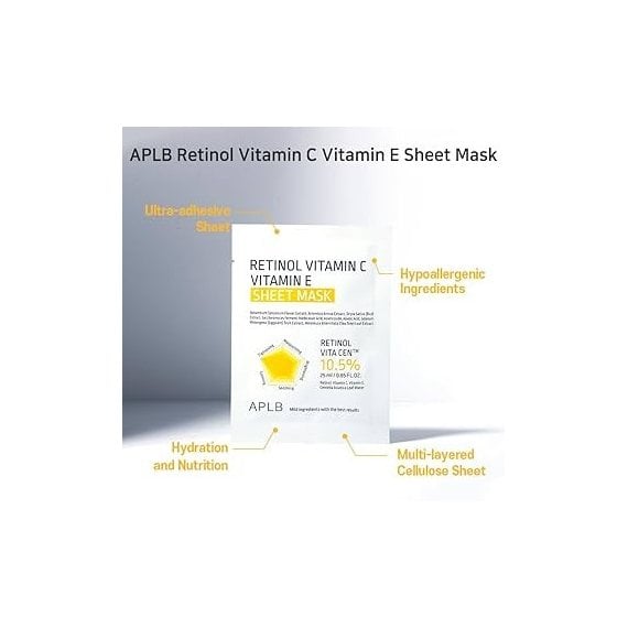 APLB Retinol Vitamin C Vitamin E Sheet Mask Лист маска за лице