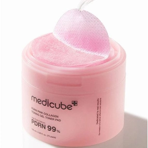 MediCube PDRN Pink Collagen Toning Gel Toner Pad 70pcs 120ml