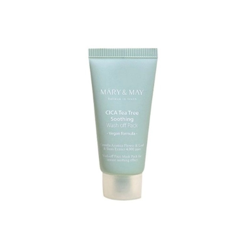 Mary & May Cica Tea Tree Soothing Wash Off Pack Успокояваща глинена маска за лице с азиатска центела