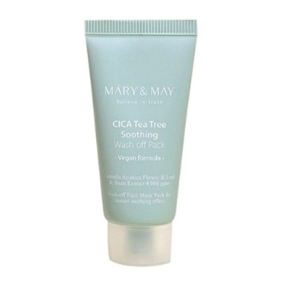 Mary & May Cica Tea Tree Soothing Wash Off Pack Успокояваща глинена маска за лице с азиатска центела