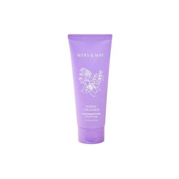Mary & May White Collagen Cleansing Foam почистваща пяна за лице с морски колаген