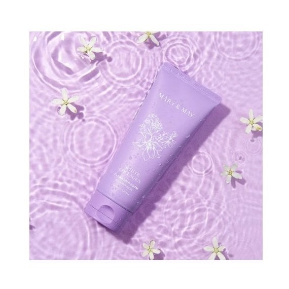 Mary & May White Collagen Cleansing Foam почистваща пяна за лице с морски колаген