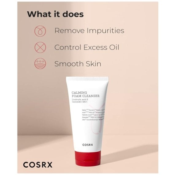 Cosrx AC Collection Calming Foam Cleanser Успокояваща пяна за лице със салицилова киселина и азиатска центела