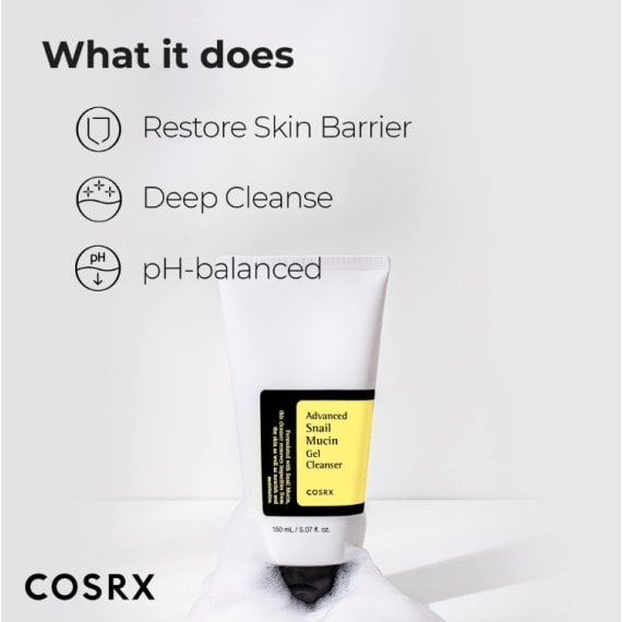 Cosrx Advanced Snail Mucin Gel Cleanser Почистващ гел за лице с филтрат от охлювен секрет