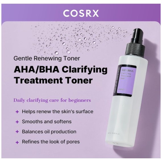 Cosrx AHA/BHA Clarifying Treatment Toner Ексфолиращ тоник за лице с АНА и ВНА киселини