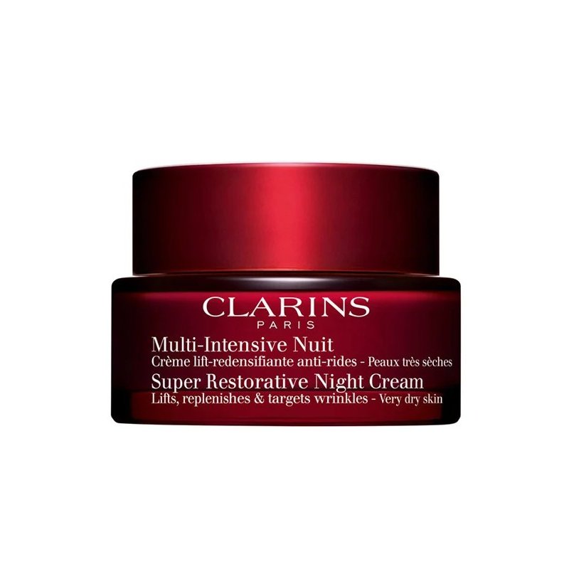 Clarins Super Restorative Night Cream Нощен възстановяващ крем против бръчки с лифтинг ефект за суха кожа