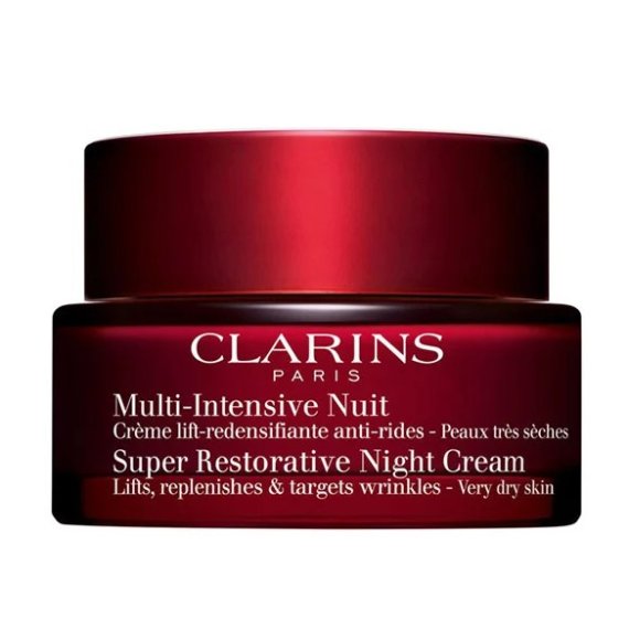 Clarins Super Restorative Night Cream Нощен възстановяващ крем против бръчки с лифтинг ефект за суха кожа
