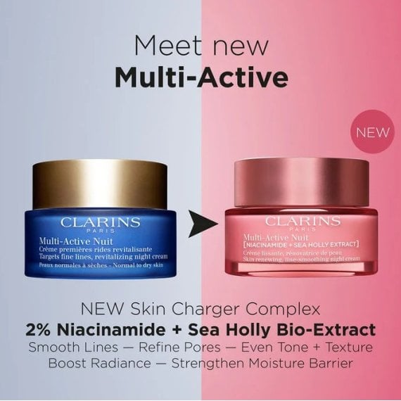 Clarins Multi-Active Nuit Нощен възстановяващ крем за фини сухи линии за нормална към суха кожа
