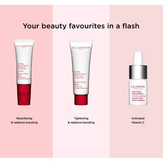 Продукти Clarins Beauty Flash за лице за уморена кожа