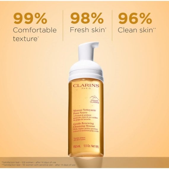 Clarins Gentle Renewing Cleansing Mousse Почистваща нежна пяна за всеки тип кожа