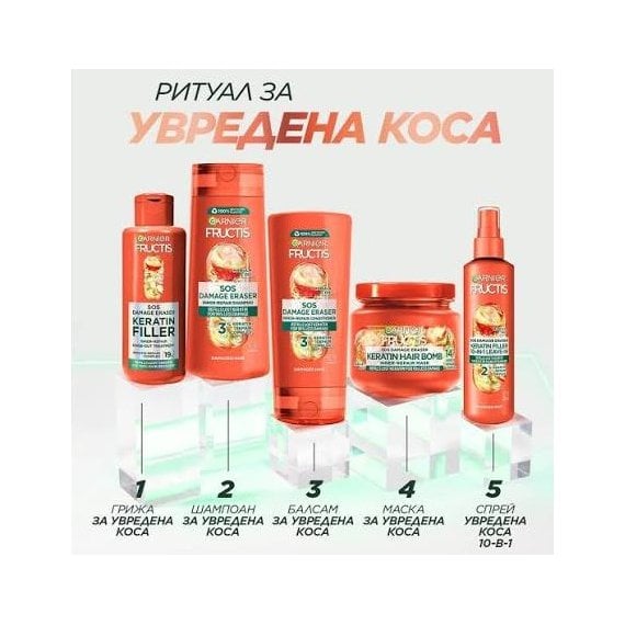 Garnier Fructis Keratin Filler 10in1 Спрей за изтощена коса