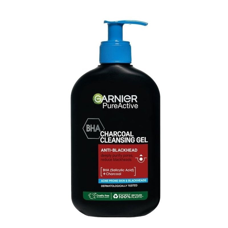 Garnier Pure Active Charcoal CLeansing Gel Почистващ гел с активен въглен против черни точки