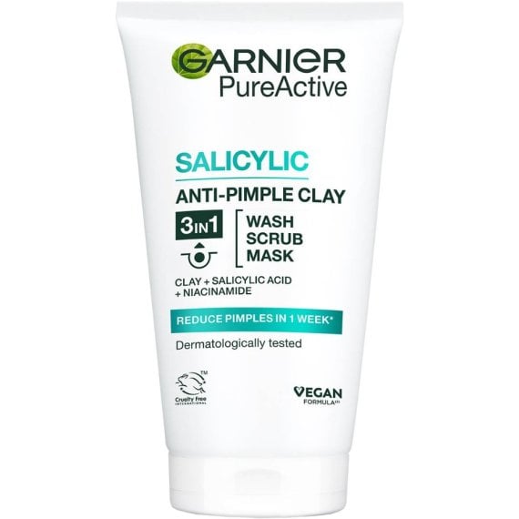 Garnier Skin Naturals Pure 3 in 1 Почистващ скраб за лице
