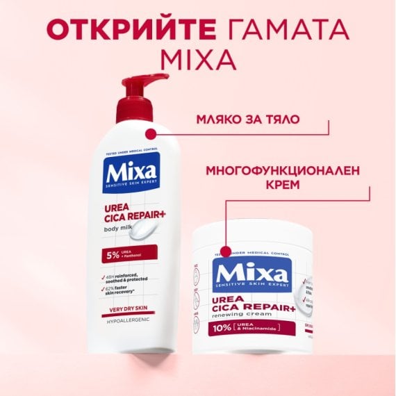 Mixa Urea Cica Repair+ регенериращо мляко за тяло за много суха кожа