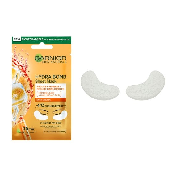 Garnier Skin Naturals HYDRA BOMB Памучна маска срещу тъмни кръгове под очите