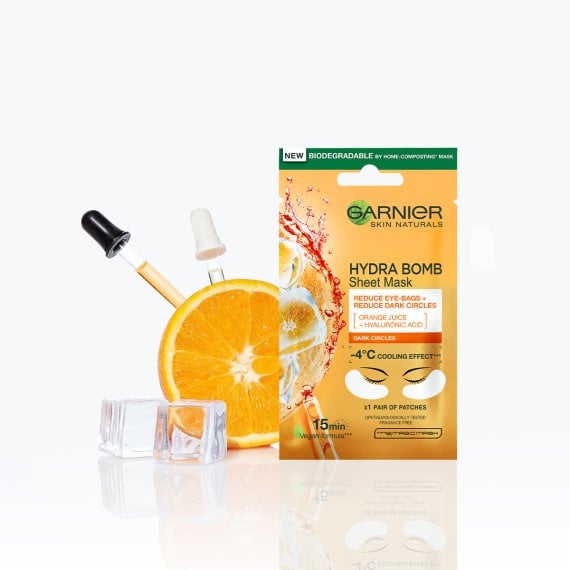 Garnier Skin Naturals HYDRA BOMB Памучна маска срещу тъмни кръгове под очите