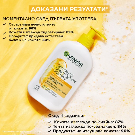 Garnier Skin Naturals Vitamin C Brightening Cream Cleanser Почистващ гел за лице