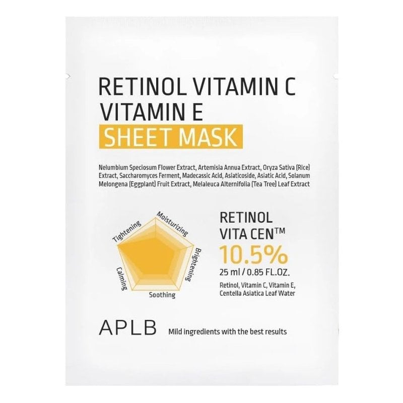 APLB Retinol Vitamin C Vitamin E Sheet Mask Лист маска за лице