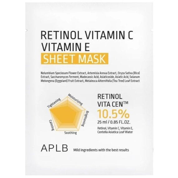 APLB Retinol Vitamin C Vitamin E Sheet Mask Лист маска за лице