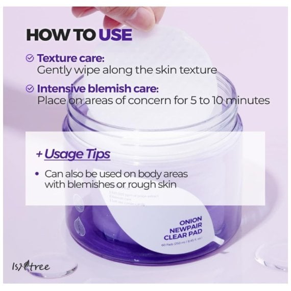 Isntree Onion Newpair Clear Pad Успокояващи тоник тампони за лице