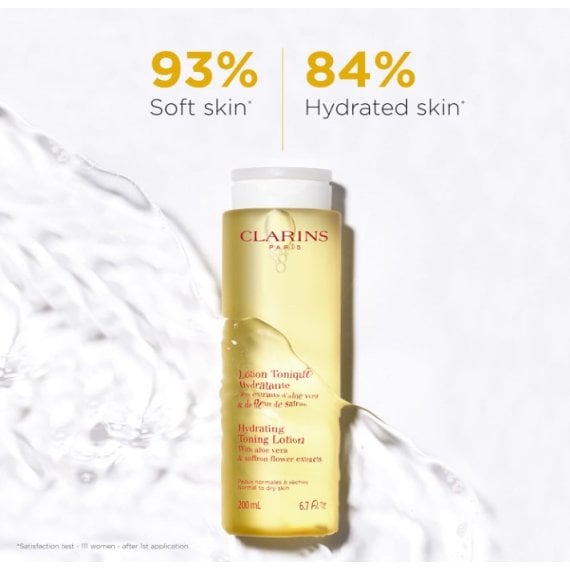 Clarins Hydrating Toning Lotion Хидратиращ тоник за лице с алое вера и екстракт от шафранoв цвят