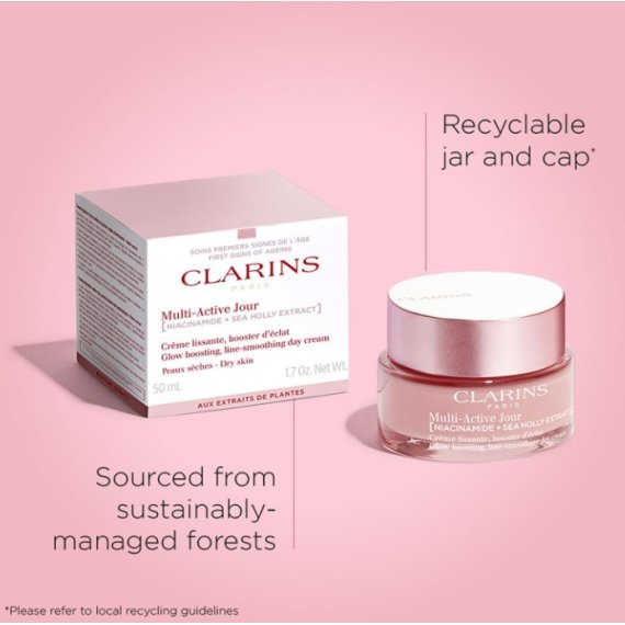 Clarins Multi-Active Jour Glow Boosting Line-Smoothing Cream for Dry Skin Озаряващ крем за лице Против бръчки за суха кожа