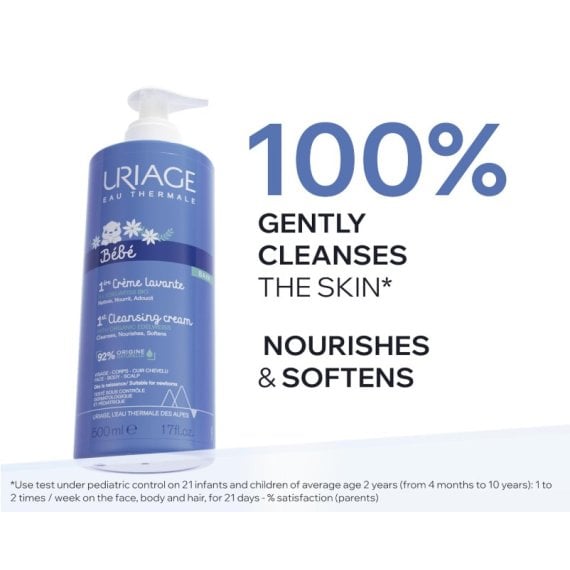 Uriage Baby 1st Cleansing Cream Измивен крем за бебета за лице, тяло и скалп