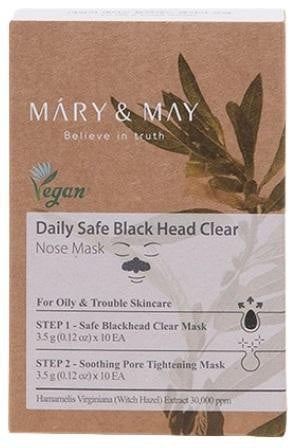 Mary & May Daily Safe Black head Clear Nose Mask Двустепенна маска за нос