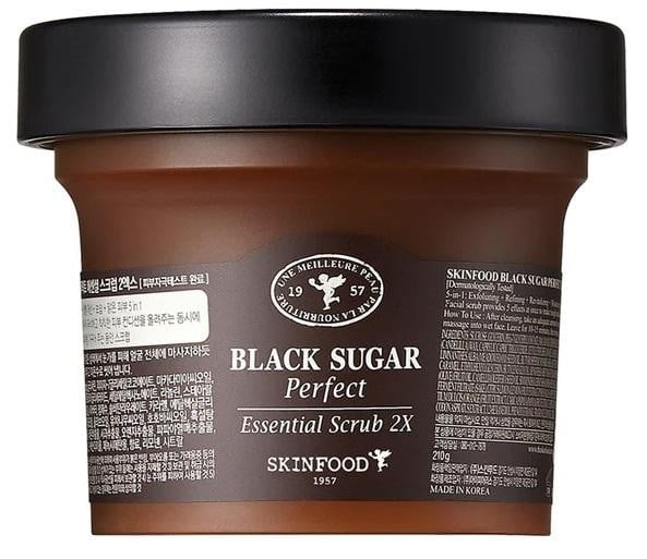 SKINFOOD Black Sugar Perfect Essential Scrub 2X скраб за лице с черна захар