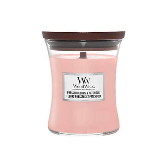 WoodWick Pressed Blooms & Patchouli Ароматна свещ