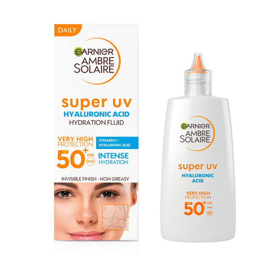 Garnier Ambre Solaire Super UV Fluid SPF 50+ Флуид за лице с хиалурон
