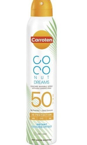 Carroten Coconut Dreams Слънцезащитен сух спрей за тяло SPF50