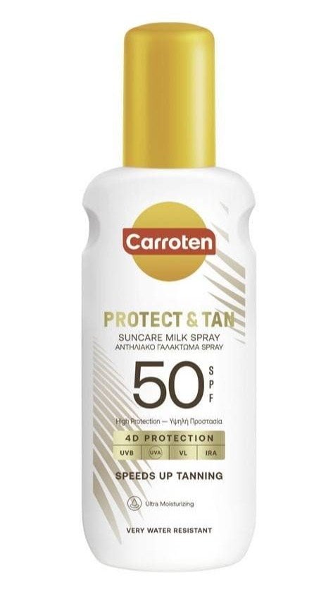 Carroten Protect & Tan Suncare Milk Spray Слънцезащитно мляко спрей SPF50